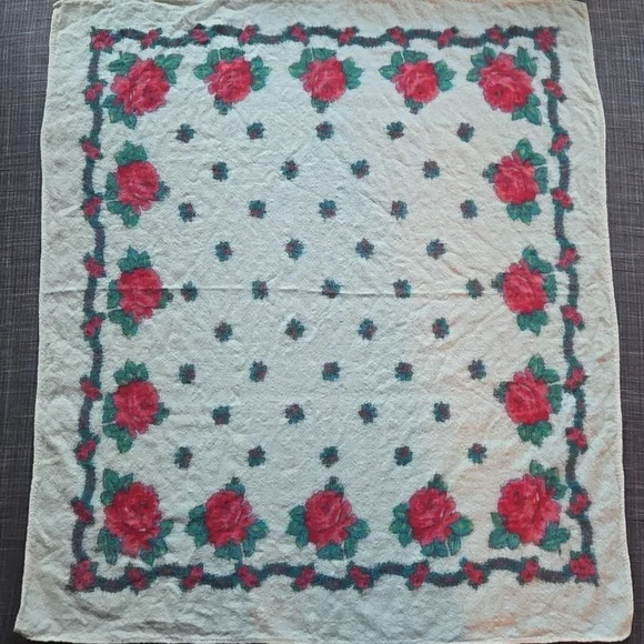 Floral Roses Patterned Cream Scarf - Picture 7 of 9